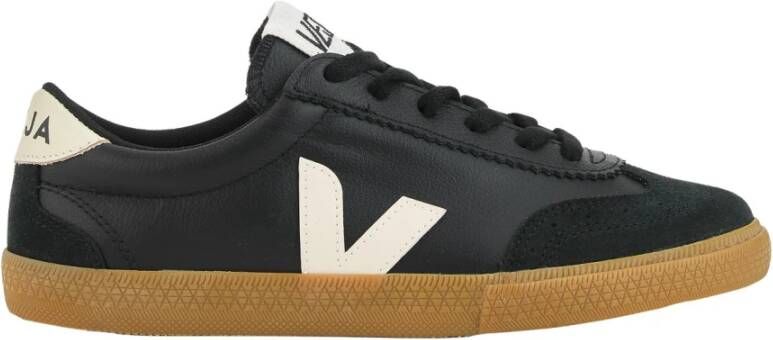 Veja Zwarte Sneakers met Witte Details