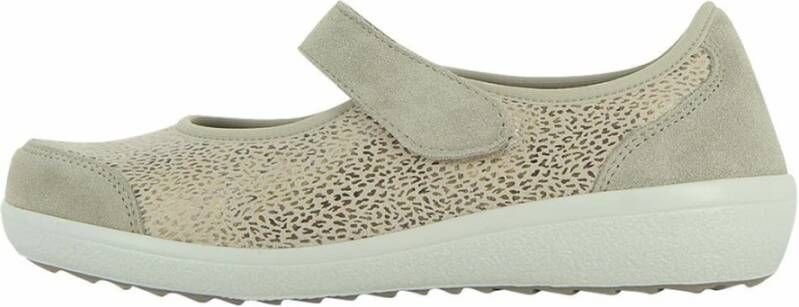 Varomed Klittenbandschoen met stretchmateriaal bij de voorvoet Taupe