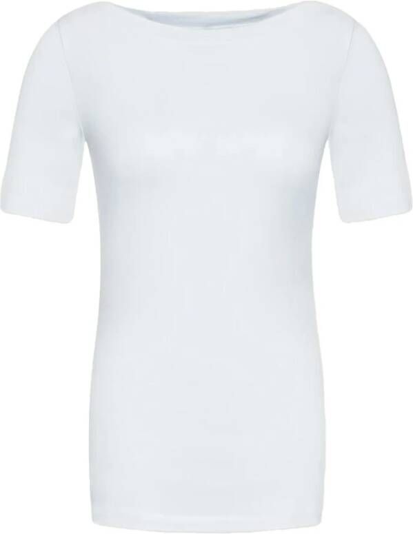 Vero Moda Witte Top met Boot Hals en Korte Mouwen