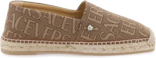 Versace Slip-on Espadrilles met Medusa Logo Detail Beige Dames