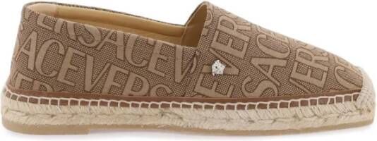 Versace Slip-on Espadrilles met Medusa Logo Detail Beige Dames