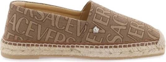 Versace Allover Jacquard Espadrilles Brown Dames