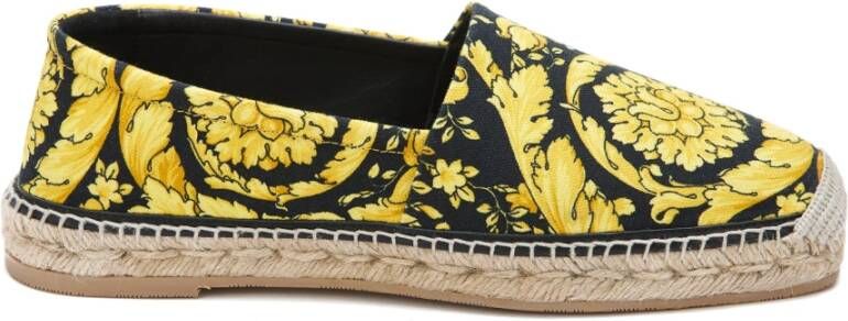 Versace Gele Slip-On Canvas Schoenen Yellow Heren