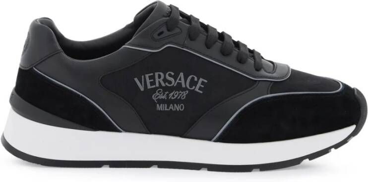 Versace Barocco Jacquard Lage Sneakers Black Heren