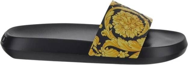 Versace Barok Print Slides Black Heren