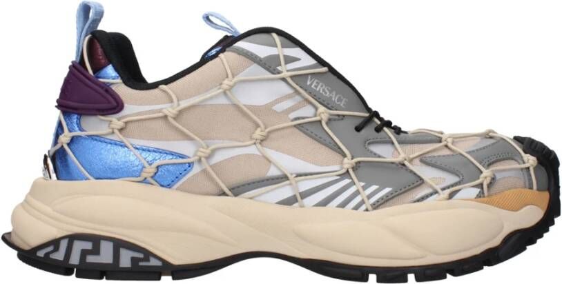 Versace Beige Stoffen Sneakers met Logo