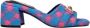 Versace Blauwe Stoffen Sandaal met Voordetail - Thumbnail 1