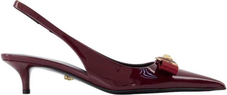 Versace Bourgondische leren pumps met puntige neus