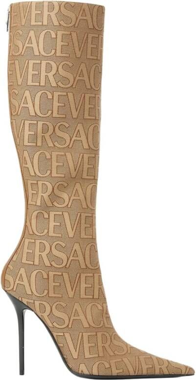 Versace Kniehoge laarzen uit de 'La Vacanza' collectie. Bruin Dames - Foto 2