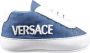 Versace Denim Veterschoenen met Geborduurd Logo Blue Unisex - Thumbnail 1