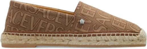 Versace Espadrilles met logo Beige Dames