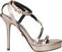 Versace Gouden Leren Hoge Hak Sandaal - Thumbnail 1