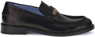Versace Gouden Logo Leren Loafers
