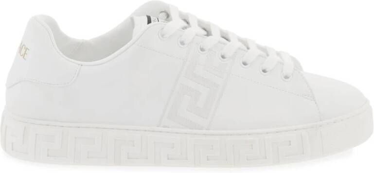 Versace Greca Geborduurde Sneakers White Heren