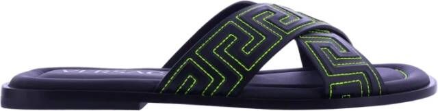 Versace Zwarte Sandaal Regular Fit Geschikt voor Warm Klimaat 100% Leer