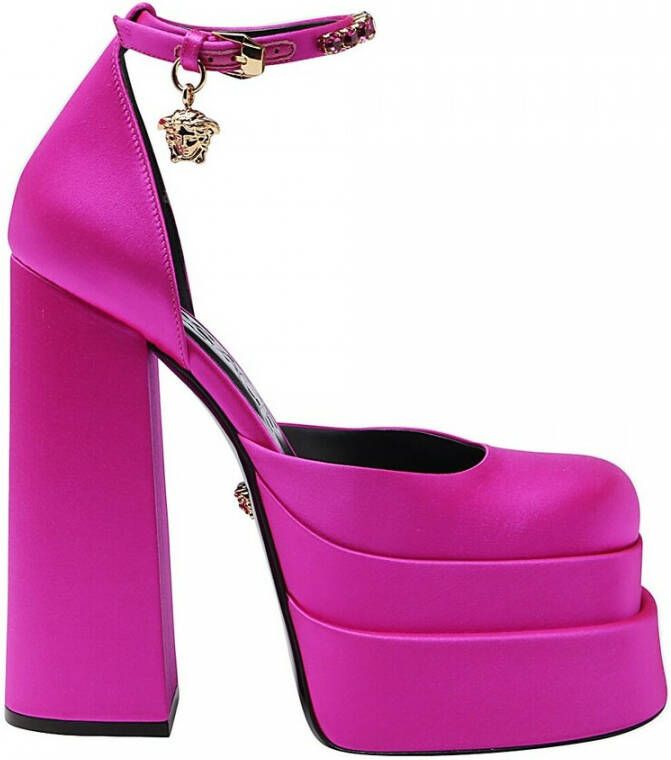 Versace Fuchsia Hak Platform Sandalen met Medusa Charme Pink Dames - Foto 10