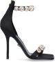 Versace Satin Sandalen met Kristallen Black Dames - Thumbnail 1