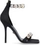 Versace Zwarte Kristallen Satijnen Sandalen Black Dames - Thumbnail 1