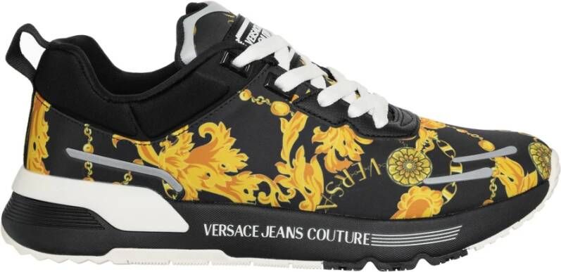 Versace Jeans Couture Abstract Multicolor Veterschoenen Black Heren - Foto 2