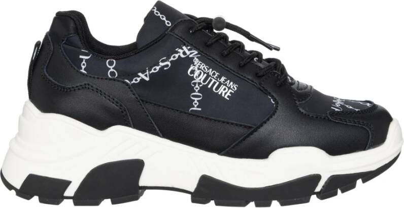Versace Jeans Couture Abstract Patroon Berry Sneakers Zwart Dames Schoenen