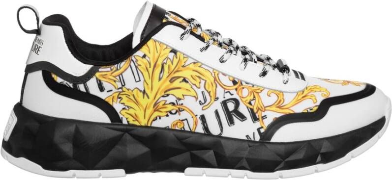 Versace Jeans Couture Witte Heren Sneakers met Barokprint Multicolor Heren