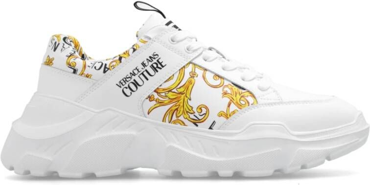 Versace Jeans Couture Abstract Multicolor Vetersluiting Sneakers White Heren