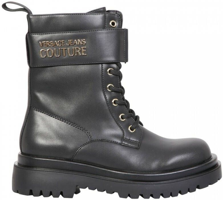 Versace Jeans Couture boots with recognizable logo plaque in an elegant golden tone Zwart Dames - Foto 2