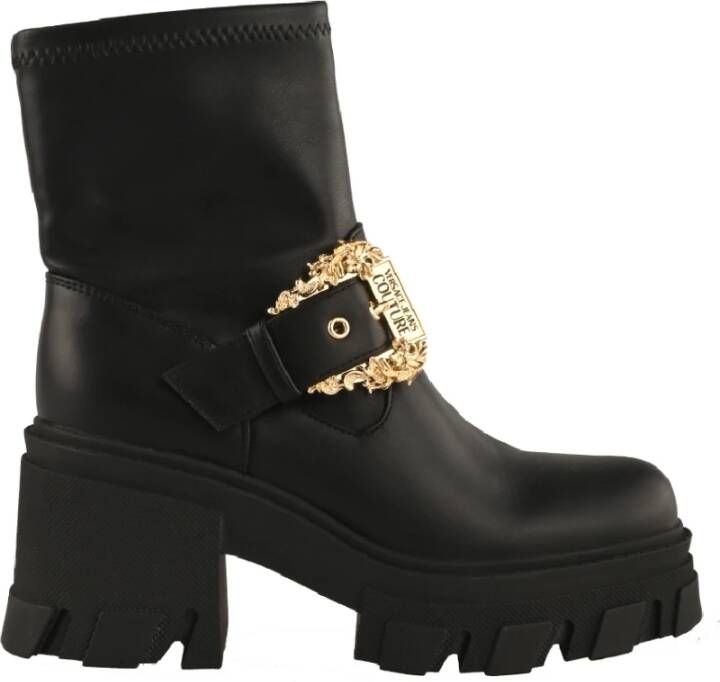 Versace Jeans Couture Slip-On Enkellaarzen met Versace Gesp Black Dames - Foto 7