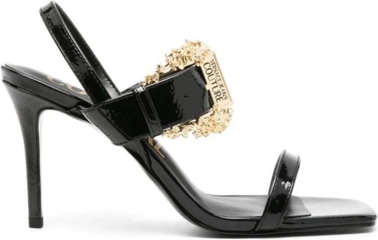 Versace Jeans Couture Emily Zwarte Pantoffels Black Dames