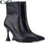Versace Jeans Couture Zwarte enkellaarsjes met elastisch design en 11 cm hak Black Dames - Thumbnail 1