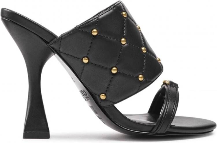 Versace Jeans Couture Hoge Modellen Leren Sandalen Black Dames