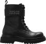 Versace Jeans Couture Zwarte platte schoenen met ritssluiting en klittenbandsluiting Black Dames - Thumbnail 1