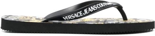 Versace Jeans Couture Logo Couture Flip flops Zwart Dames