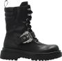 Versace Jeans Couture Zwarte Enkellaarsjes voor Dames met 5 cm Hak Black Dames - Thumbnail 1