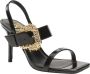 Versace Jeans Couture Glanzende Hoge Hak Sandalen met Band Detail Black Dames - Thumbnail 5