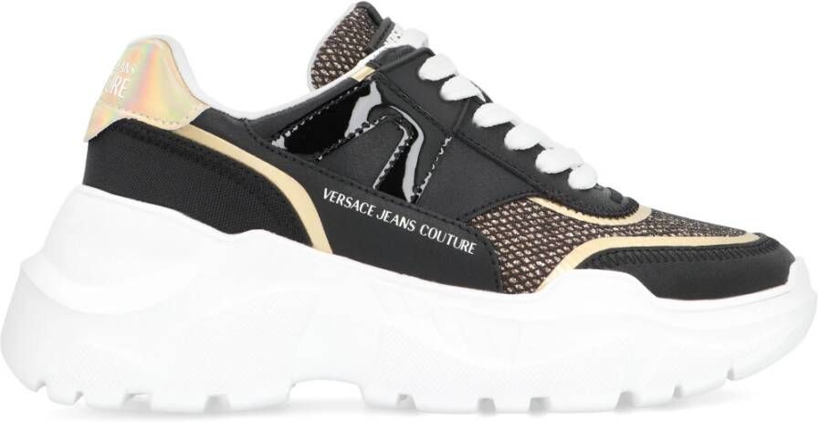 Versace Jeans Couture Glitter Low-top Sneakers met Leren Hiel