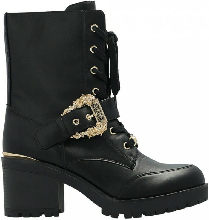 Versace Jeans Couture Heeled ankle boots with logo Zwart Dames