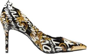 Versace Jeans Couture Décolleté afdrukken overal in logo en tip afgewerkt met een Logotte Woman 73V3S50-Zs366 zwart goud Zwart Dames