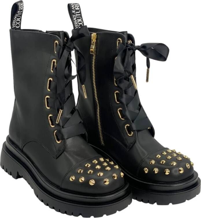 Versace Jeans Couture Heren Militair-geïnspireerde Enkellaarzen Black Heren