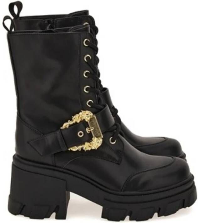 Versace Jeans Couture Zwarte Enkellaarzen voor Vrouwen Black Dames