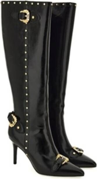 Versace Jeans Couture Zwarte enkellaarzen voor vrouwen Black Dames