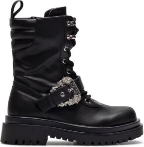 Versace Jeans Couture Gevechtslaarzen met decoratieve gesp Zwart Dames