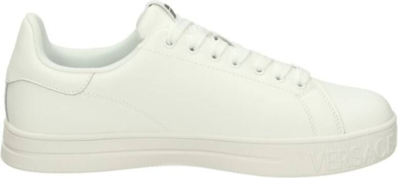 Versace Jeans Couture Lage leren sneakers met uitneembare binnenzool White Heren