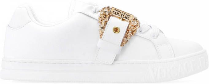 Versace Jeans Couture Leather Logo Sneakers Wit Dames
