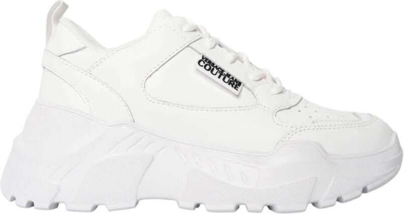 Versace Jeans Couture Witte sneakers met logo-applicatie en vetersluiting White Dames - Foto 2