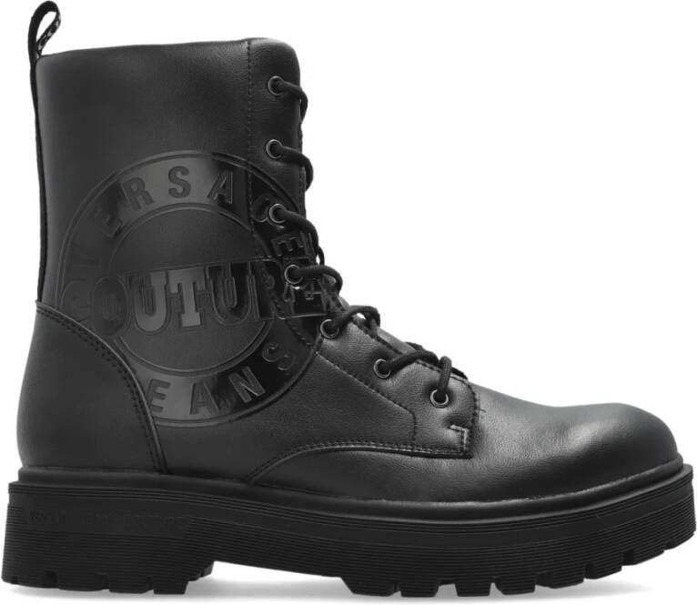 Versace Jeans Couture Leren veterschoenen met logo