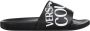 Versace Jeans Couture Zwarte Logo Pool Slides Sandalen Black Heren - Thumbnail 16