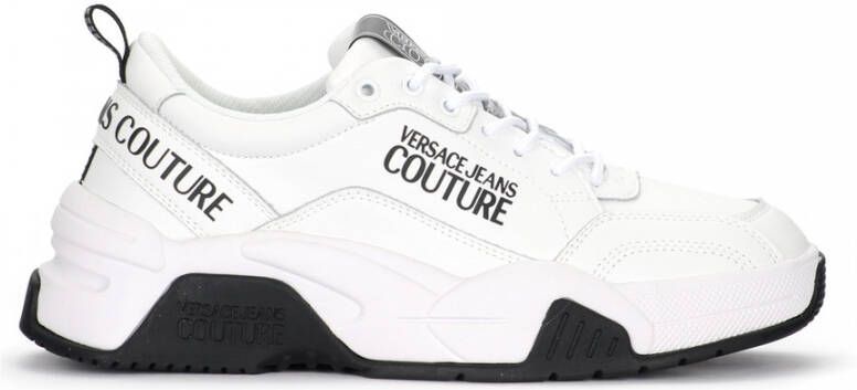 Versace Jeans Couture Logo Print Trainers Wit Heren
