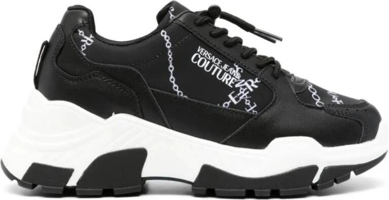 Versace Jeans Couture Abstract Patroon Berry Sneakers Zwart Dames
