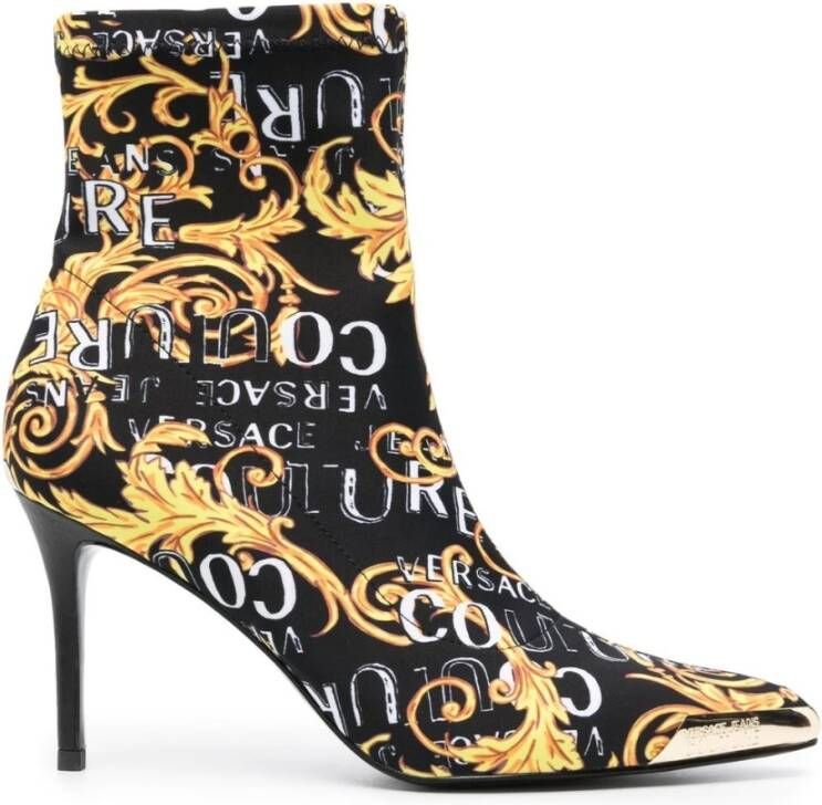 Versace Jeans Couture Barok Print Hoge Hak Laars Multicolor Dames